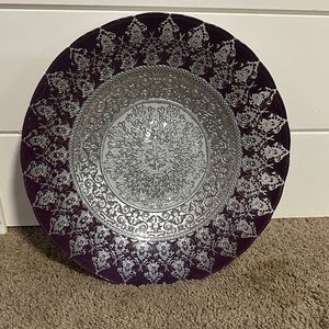 Intricate Purple and Silver Plate